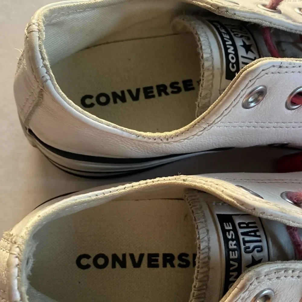 CONVERSE All Star Kids White Leather Sneakers Size 1